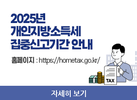 2025년 개인지방소득세 집중신고기간 안내,홈페이지 : https://hometax.go.kr/, 자세히 보기 